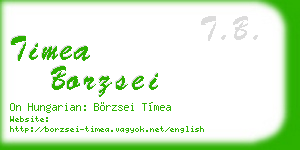 timea borzsei business card